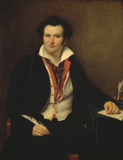 Portrait of Bernard Wolf (1778-1850) actor, author and director of the Theatre de la Monnaie in Brussels, painted before 1823 by Sophie Rude